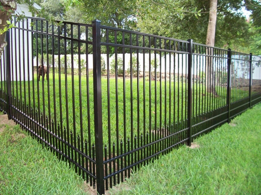 ISO9001 hot sell wholesale wrought picket top garden steel tubular fence 6 ft tall durable prefabricated durable steel f