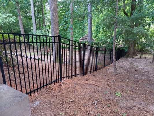 Professional Factory Supply 6ft outdoor fence galvanized garden fence panel Black steel metal fence panel