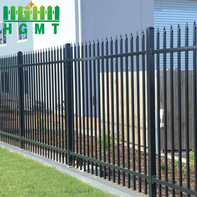 Recinzione giardino in acciaio tubolare Recinzione moderna in acciaio zinco Recinzione metallica nera Galvanizzata 6x8 Sicurezza Fuso Ferro Piatto Top Recinzione in acciaio pannello